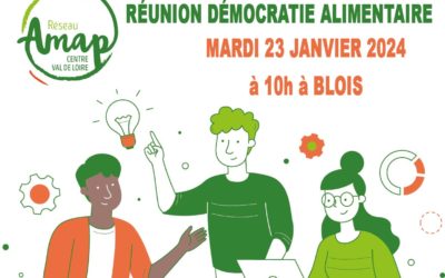 Réunion Démocratie Alimentaire mardi 23/01/2024 à 10h à Blois