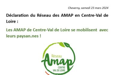 Déclaration du réseau des AMAP-CVL : Les AMAP de Centre-Val de Loire se mobilisent avec leurs paysan.nes !