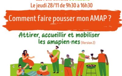 Jeudi 28/11 de 9h30-16h30 à Blois FORMATION Comment faire pousser mon AMAP ?